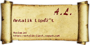 Antalik Lipót névjegykártya